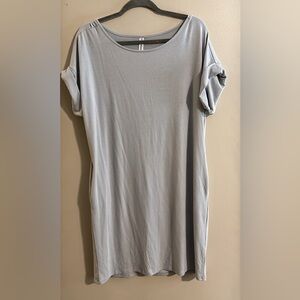 Casual Light Gray T-Shirt Dress